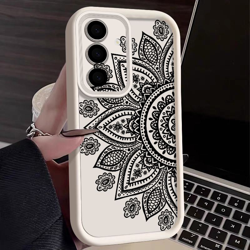 Phone Cases Samsung A14 - 레트로 플라워 토템 패턴 케이스 삼성