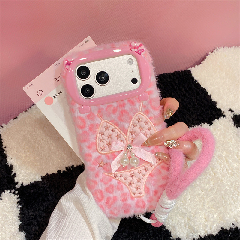 Phone Cases Iphone 17 Pro Max - 럭셔리 레오파드 프린트 비키니 패턴 플러시