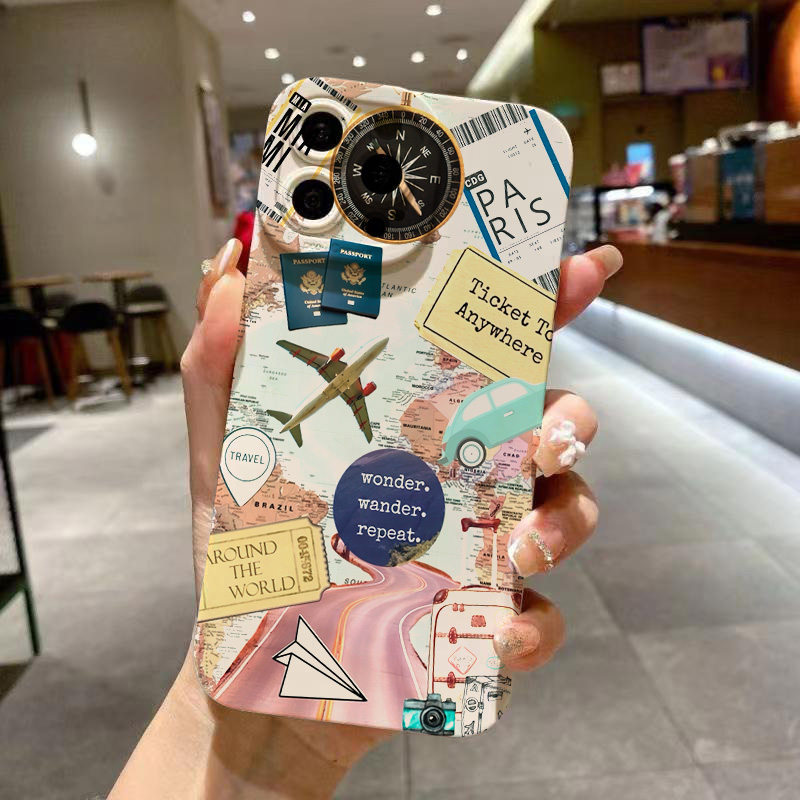 Phone Cases Vogue - 여행 요소 패턴 눈 디자인 폰