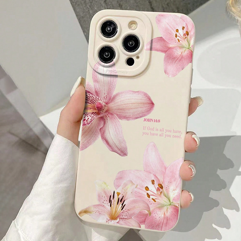 블루 플로럴 페인팅 실리콘 INS 폰 케이스 (아이폰  - Phone Cases Unique 리뷰 및 가격