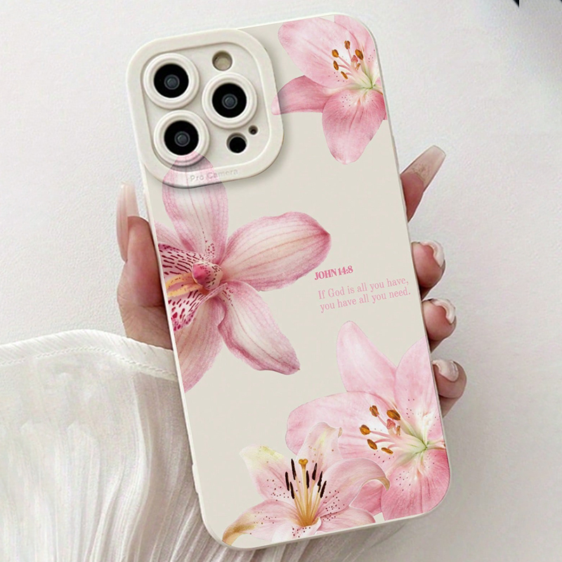 블루 플로럴 페인팅 실리콘 INS 폰 케이스 (아이폰  - Phone Cases Unique 리뷰 및 가격