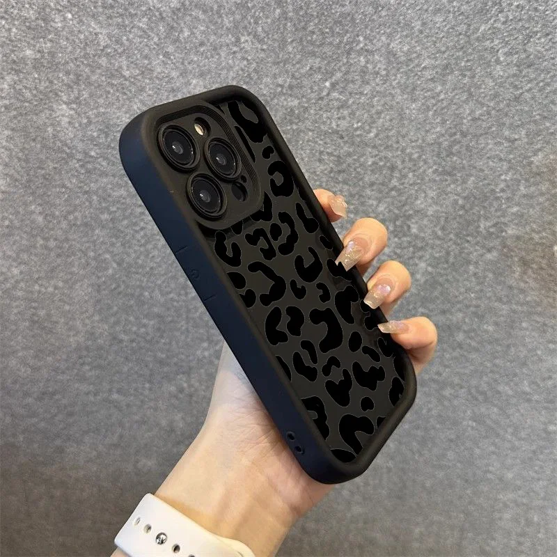 블랙 레오파드 프린트 패턴 실리콘 케이스 삼성 갤럭시  - Phone Cases Rhode 리뷰 및 가격
