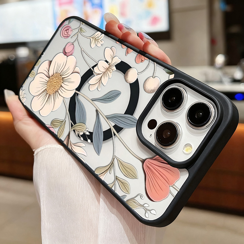 블랙 프레임 플로럴 낙하 방지 폰 케이스 아이폰 17  - Phone Cases Transparent 리뷰 및 가격