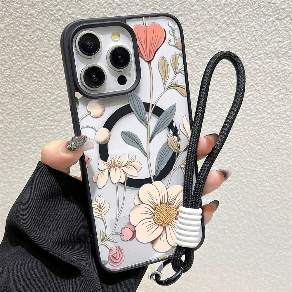 블랙 프레임 플로럴 낙하 방지 폰 케이스 아이폰 17  - Phone Cases Transparent 리뷰 및 가격