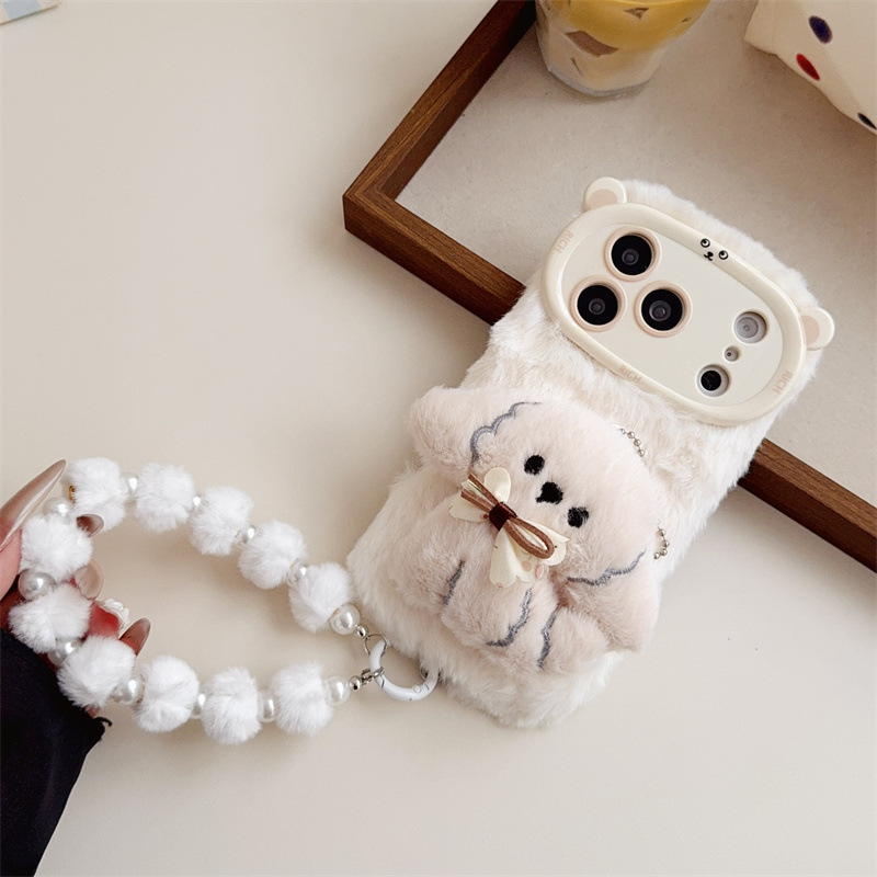 3D 만화 리본 강아지 따뜻하고 폭신한 플러시 폰 케이 - Phone Cases Iphone 17 Pro Max 리뷰 및 가격