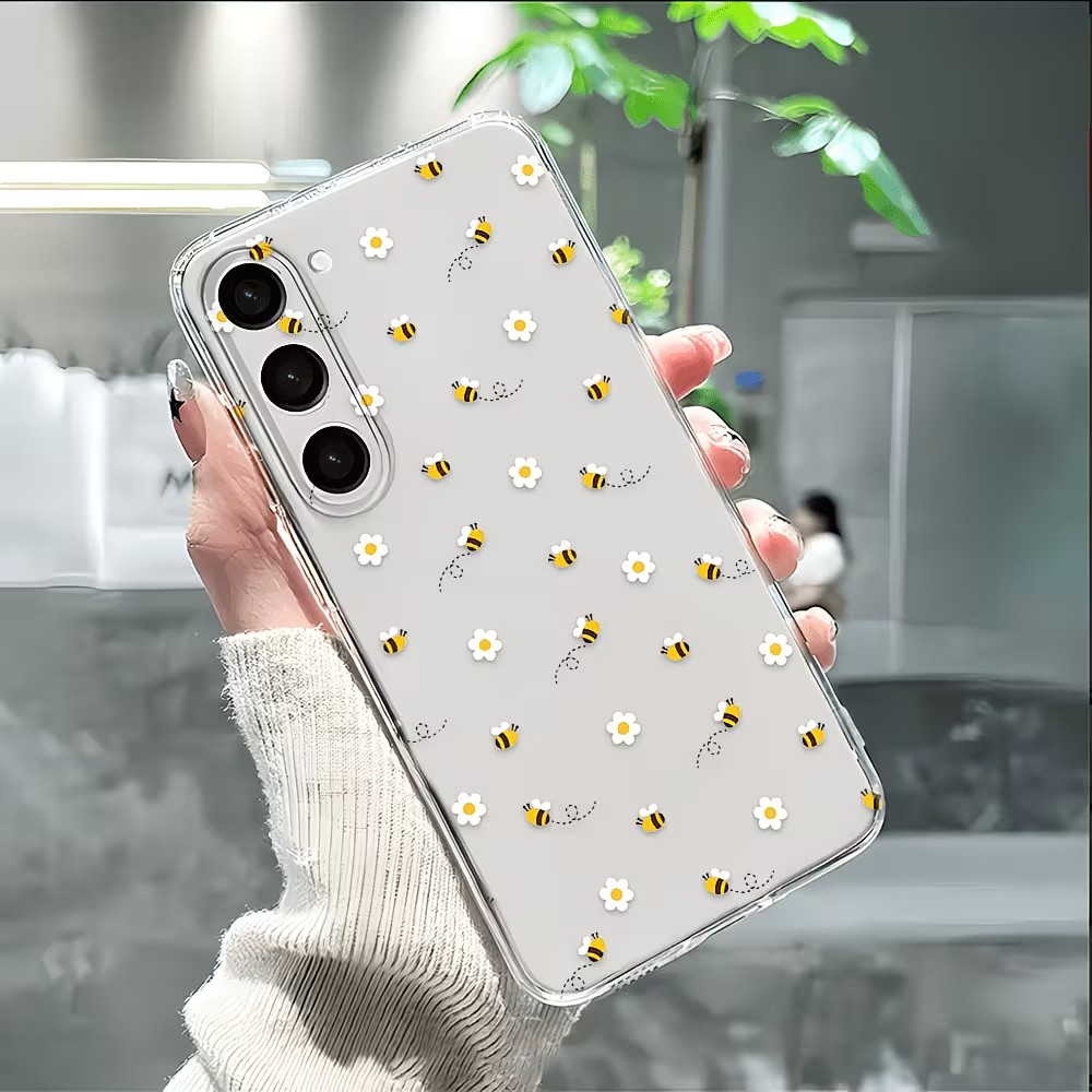 투명 TPU 귀여운 꿀벌 데이지 패턴 폰 케이스 삼성  - Phone Cases Transparent 리뷰 및 가격