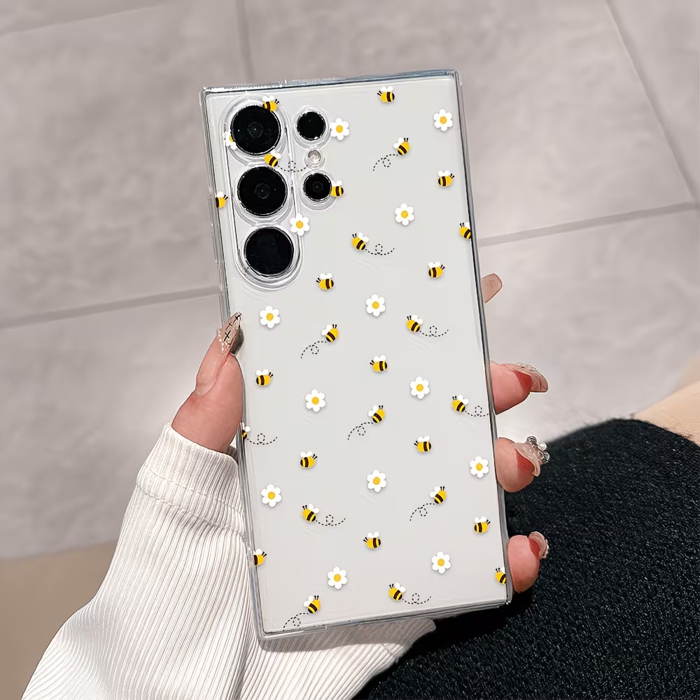 투명 TPU 귀여운 꿀벌 데이지 패턴 폰 케이스 삼성  - Phone Cases Transparent 리뷰 및 가격