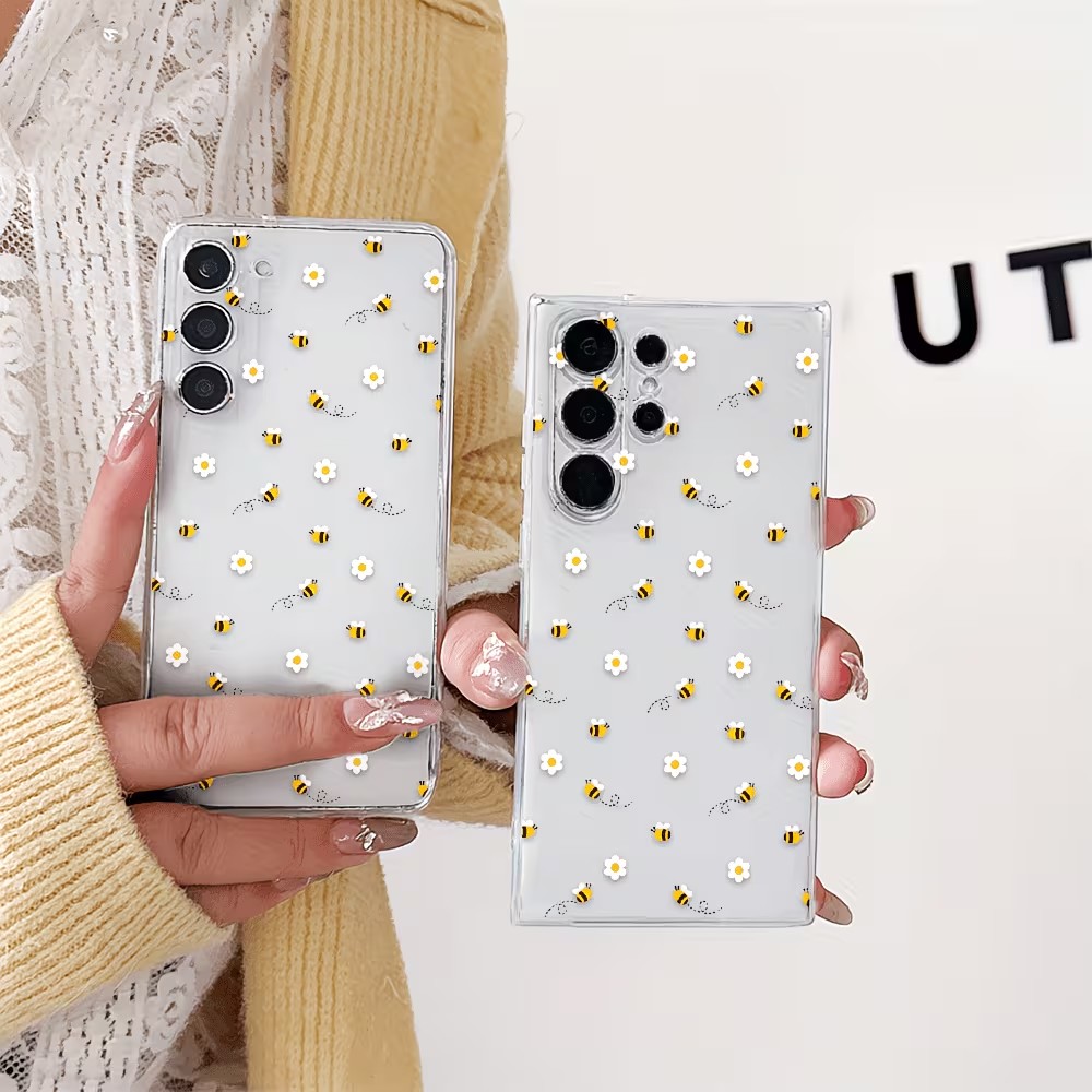 투명 TPU 귀여운 꿀벌 데이지 패턴 폰 케이스 삼성  - Phone Cases Transparent 리뷰 및 가격