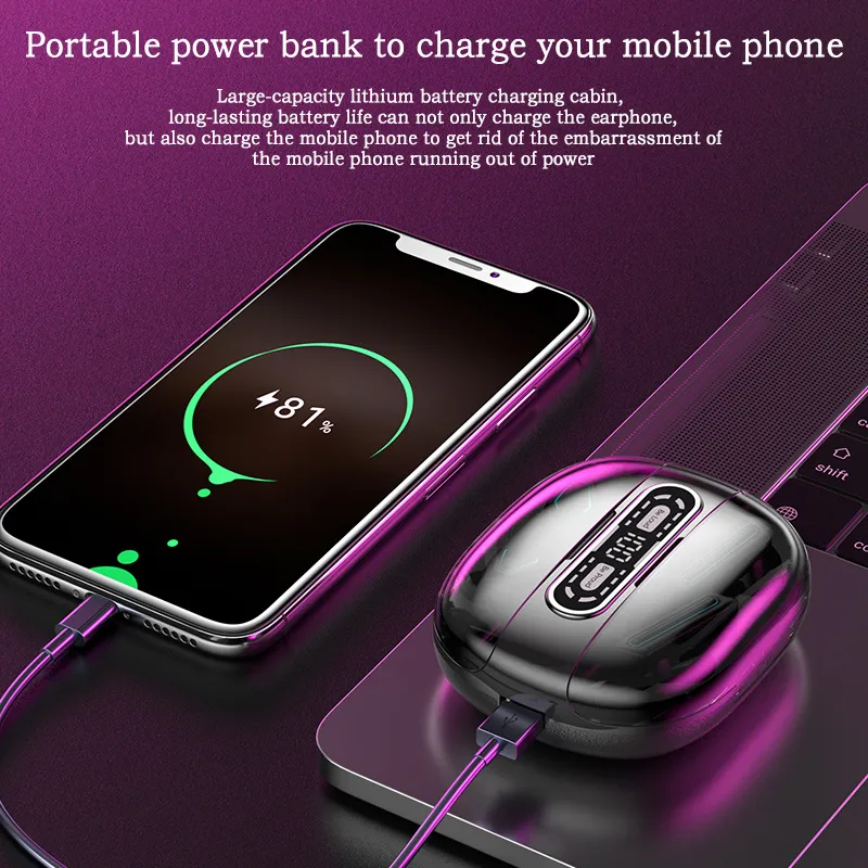 M56 TWS 블루투스 커플 헤드폰 2000mAh 충전 - Phone Cases Pk 리뷰 및 가격