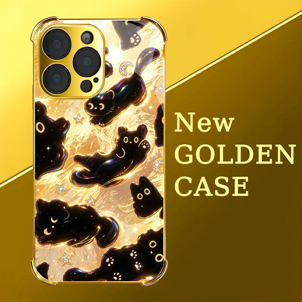 프리미엄 골든 블랙 캣 글래스 폰 케이스 (아이폰 코크 - Phone Cases Rhode 리뷰 및 가격