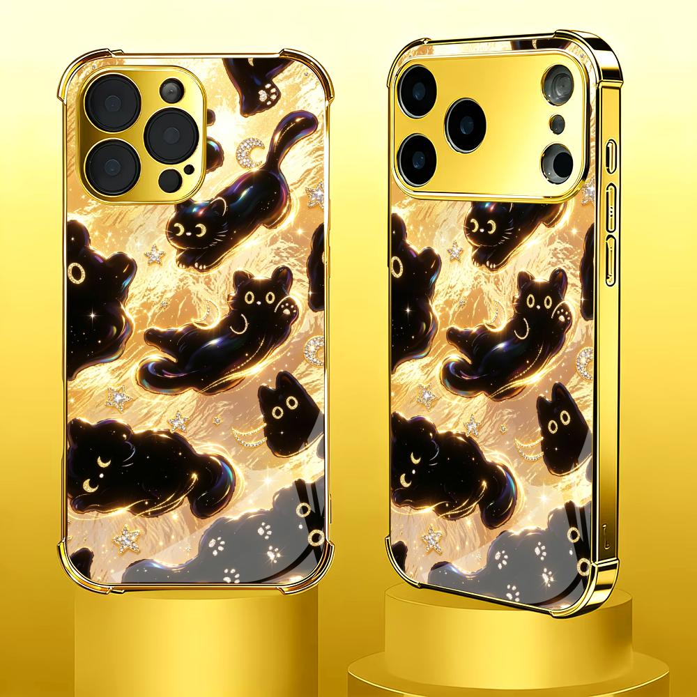 프리미엄 골든 블랙 캣 글래스 폰 케이스 (아이폰 코크 - Phone Cases Rhode 리뷰 및 가격