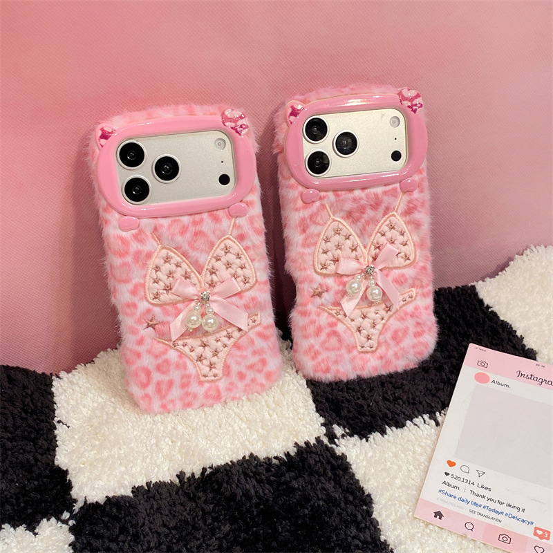 럭셔리 레오파드 프린트 비키니 패턴 플러시 폰 케이스  - Phone Cases Iphone 17 Pro Max 리뷰 및 가격