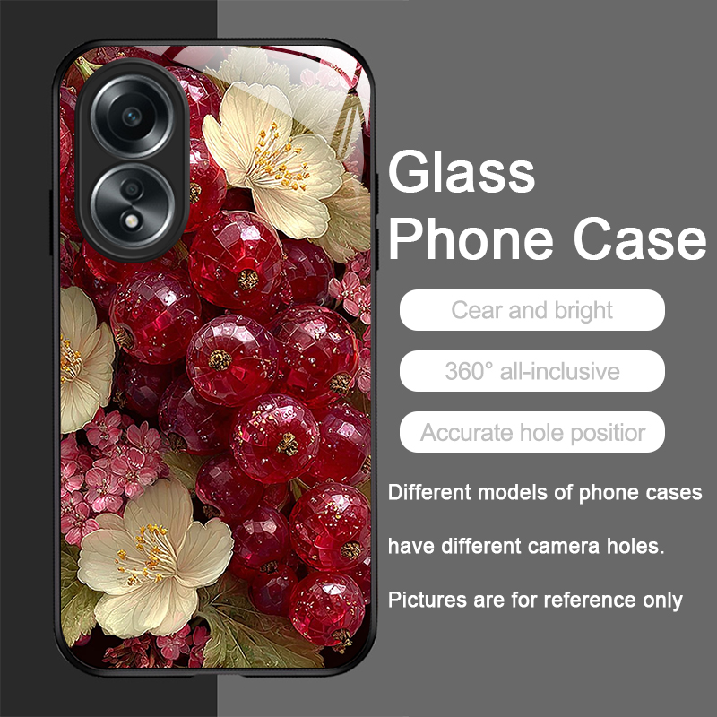 에스테틱 크리스탈 과일 2D 프린팅 강화유리 휴대폰 케 - Phone Cases Realme 리뷰 및 가격