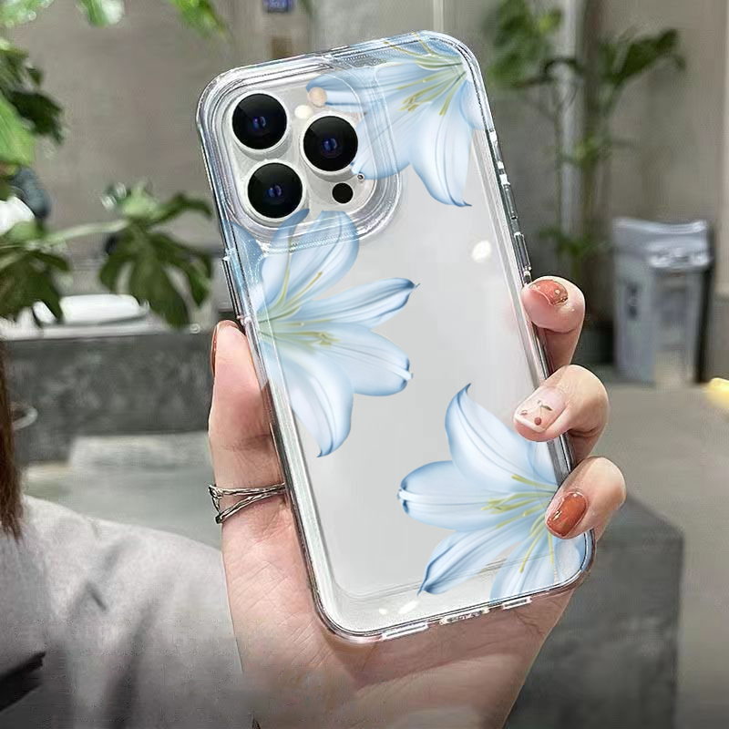 세련된 화이트 백합꽃 디자인 아이폰 17 16 15 P - Phone Cases Transparent 리뷰 및 가격