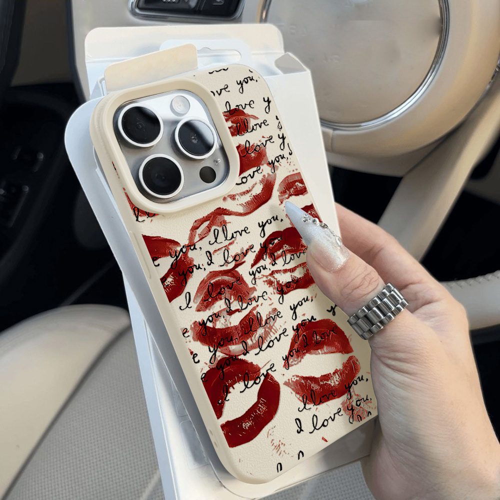 밝은 빨간색 입술 가죽 폰 케이스 아이폰 17 프로 맥 - Phone Cases Unique 리뷰 및 가격