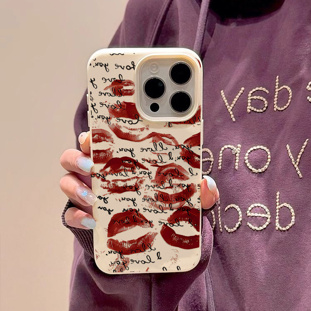 밝은 빨간색 입술 가죽 폰 케이스 아이폰 17 프로 맥 - Phone Cases Unique 리뷰 및 가격