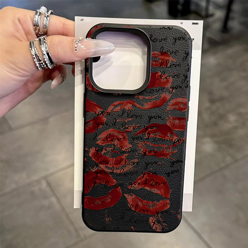 밝은 빨간색 입술 가죽 폰 케이스 아이폰 17 프로 맥 - Phone Cases Unique 리뷰 및 가격