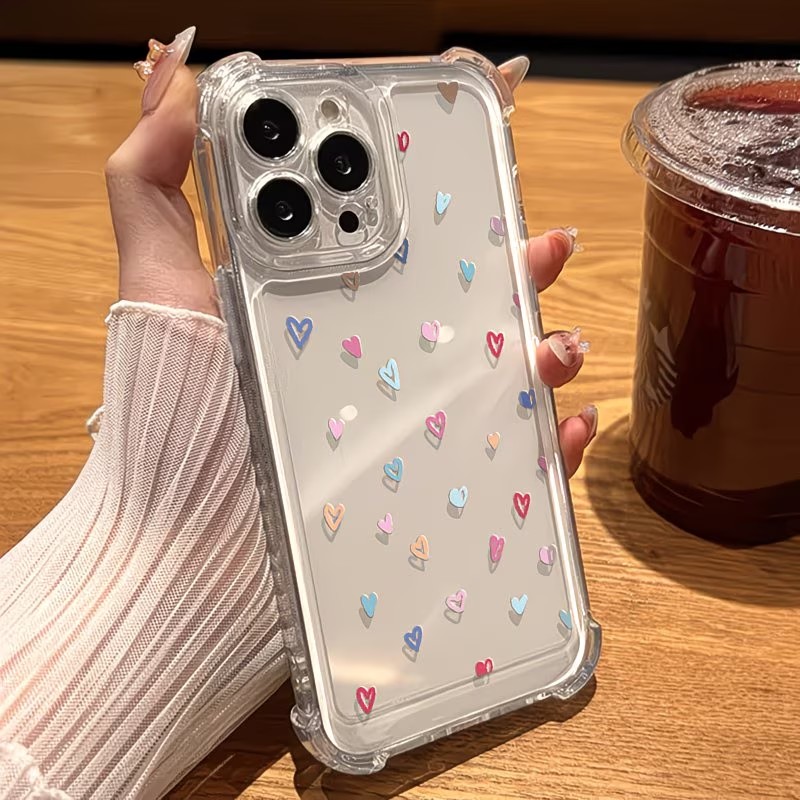 투명 코너 범퍼 컬러풀 하트 폰 케이스 (아이폰 17, - Phone Cases Transparent 리뷰 및 가격